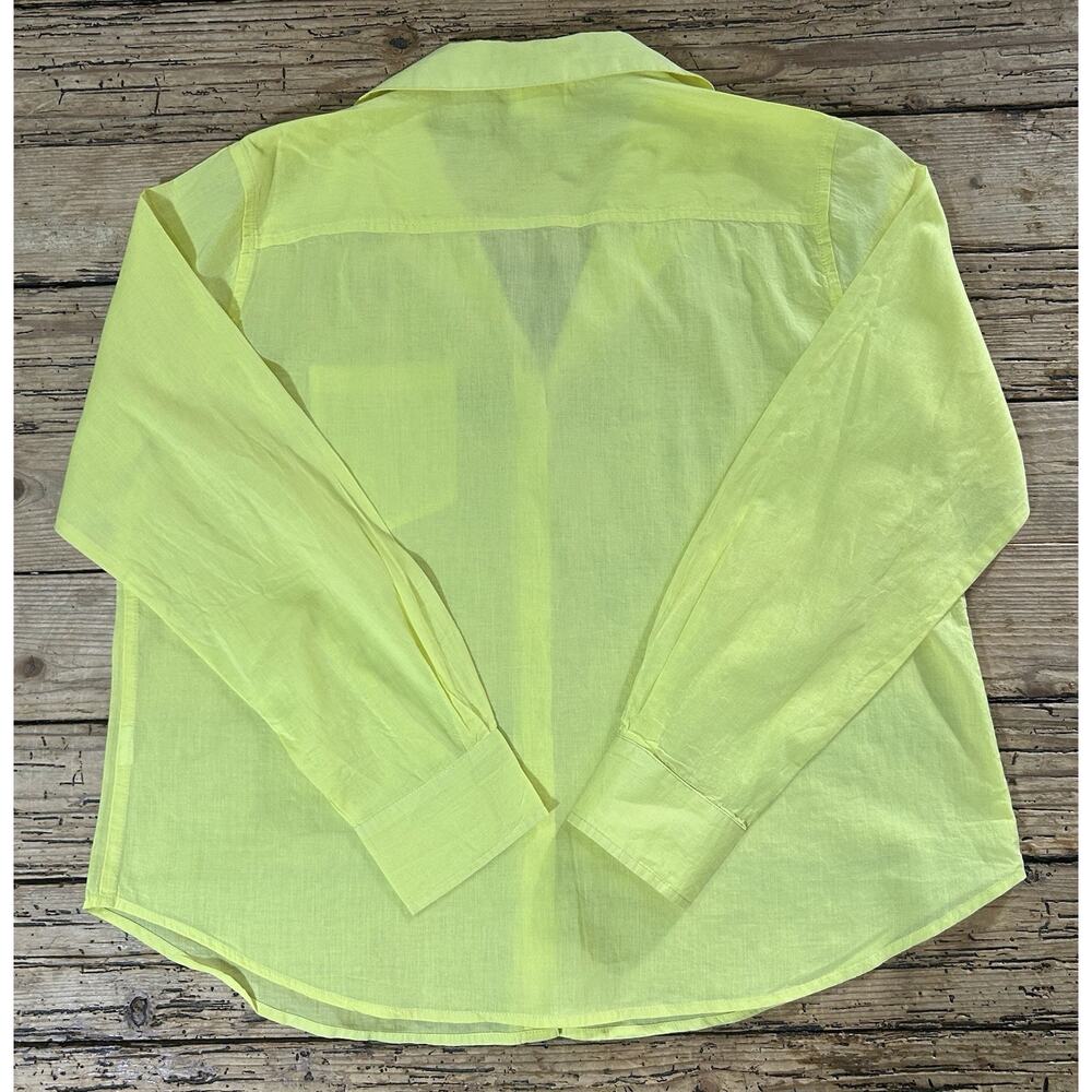 Sigrid Olsen Women's Size M Yellow Button Down Bl… - image 2